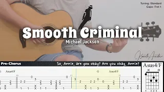 Smooth Criminal - Michael Jackson | Fingerstyle Guitar | TAB + Chords + Lyrics