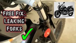 Leaking Forks Free Fix | How To Repair Leaking Motorcycle Forks | Motorcycle Life Hacks