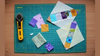 Simple quilt of scraps fabric patchwork (Fast, easy + sketches)