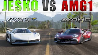 Forza Horizon 5 Drag racing: Koenigsegg Jesko vs Mercedes-AMG ONE