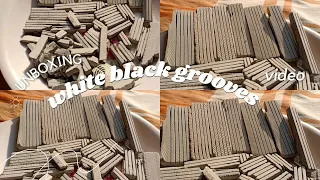 white black slate grooves parcel unboxing video #slatepencil #slateitems #asmr #asmrsounds #satisfy