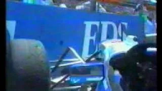 David Coulthard crashing upon entering pit Australian GP 1995