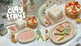 making clay trays and trinket dish🥞🍓✨ using air dry clay / no bake