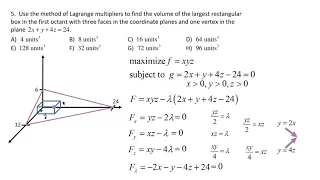 Lagrange Multiplier Method