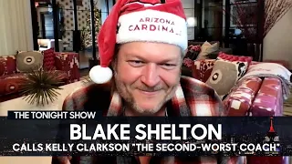 Blake Shelton Calls Kelly Clarkson "The Second-Worst Coach" The Voice Has Ever Had | Tonight Show