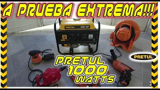 A PRUEBA GENERADOR PRETUL DE 1000 WATTS || LO LLEVAMOS AL LIMITE ||¿CUANTOS APARATOS PUEDO CONECTAR?