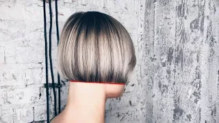 how to cut bob haircut with line technique tutorial