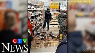 Caught on cam: Irish man smashes dozens of liquor bottles