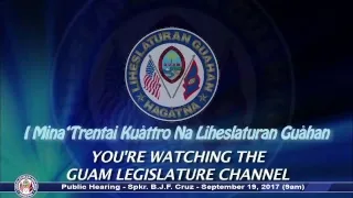 Public Hearing - B.J.F. Cruz - September 19, 2017 (9 am)