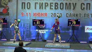 Рывок гири Женщины до 68 кг Чемпионат России по гиревому спорту