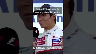 Kamui Kobayashi after scoring his only ever podium... #f1shorts