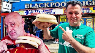 FAMOUS £1 BURGER in Blackpool England, I finally tried best burger in Blackpool