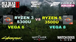 Ryzen 3 5300U Vega 6 vs Ryzen 5 3500U Vega 8 Gaming Test ! 2021