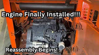 It's Coming Back To Life!! Engine Install, Burnt Bobcat Skid Steer Rebuild