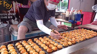 타코야끼달인 Super Fast!! Amazing Skill of Takoyaki Master - Korean Street Food