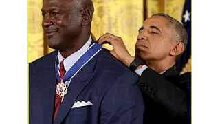 Michael Jordan Cries as Obama Calls Him 'More Than a Meme [ photos ]