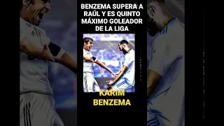 KARIM BENZEMA SUPERA A RAÚL Y YA ES QUINTO MÁXIMO GOLEADOR DE LA LIGA #karimbenzema #laliga