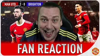 Ronaldo & Bruno Back! Man Utd 2-0 Brighton Goals UNITED FAN REACTS