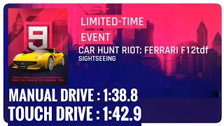 Asphalt 9 | Ferrari F12tdf Car Hunt Riot Touch Drive Manual Drive Tilt to steer Top 100 Sightseeing