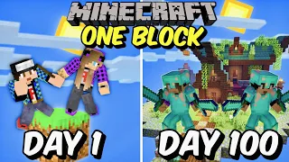 Επιβιώσαμε 100 μέρες στο ONE BLOCK Minecraft