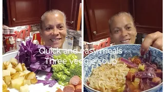 Quick & easy meals / 3 veggie soup /home cooking#easymeals