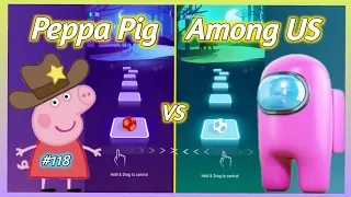 Tiles Hop - Peppa Pig Theme Song vs Among US Theme Song. V Gamer