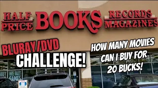HALF PRICE BOOKS BLURAY/DVD CHALLENGE! | How Many Movies Can I Buy For 20 Bucks?