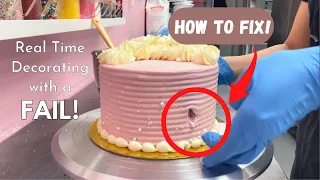 how to fix your cake when you accidentally stab it with your finger :’)