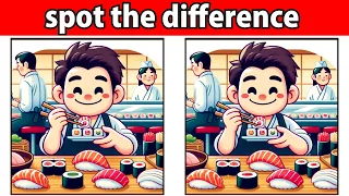 [Find the Differences] Find 3 mistakes in the illustration of a man eating sushi