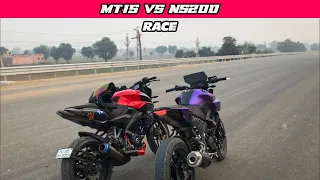 MT-15 bs6 vs Ns200 Drag Race | On Empty Expressway | Race Till their potential