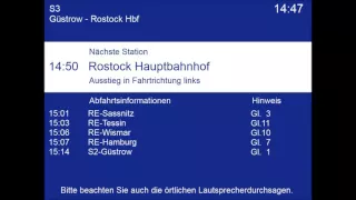 Ansage S-Bahn Rostock [S3] // Ankunft Rostock Hbf [mit Haltestellenanzeige]