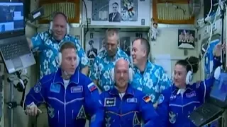 Full Soyuz MS-09 ISS-57 Hatch Opening And Welcoming (Alexander Gerst, Prokopyev, Aunon-Chancellor)