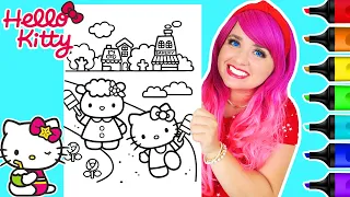 Coloring Hello Kitty & Fifi Popsicles Coloring Page | Ohuhu Art Markers