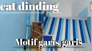 CARA MENGECAT DINDING MOTIF GARIS-GARIS 3 WARNA