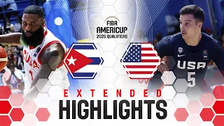 Cuba 🇨🇺 vs USA 🇺🇸 | Extended Highlights | FIBA AmeriCup 2025 Qualifiers 2025