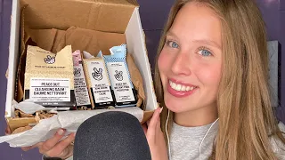 ASMR Unboxing Peace Out Skincare ~ Tapping, Whispering, Scratching, Lid Sounds, Crinkles and more