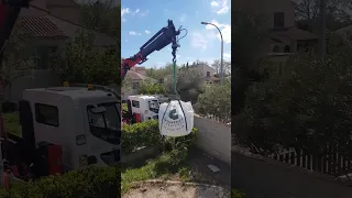 Livraison de gravier en Big Bag  avec  un grand camion de transport