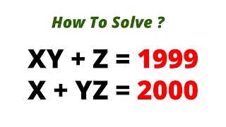 Olympiad Mathematics Question | Algebra | Find The Value Of X,Y,And Z In This Equation...