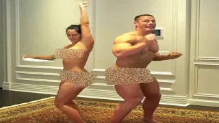 John Cena and his fiancée Nikki Bella strips naked to celebrate 500,000 subscribers