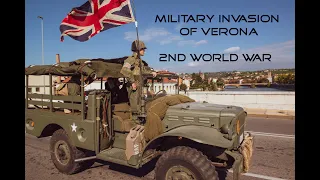 COLONNA DI MEZZI MILITARI DELLA 2° GUERRA MONDIALE A VERONA