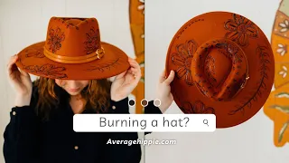 How To Make A Custom Burned Felt Hat // Creative Wood burning Art
