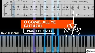 O Come, All Ye Faithful Piano Chords - Key C | Beginners Christmas Songs | Intermediate Tutorial