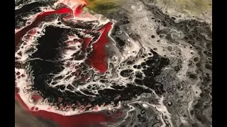 Картина из смолы "Вулкан". Resin art. Speedpaint