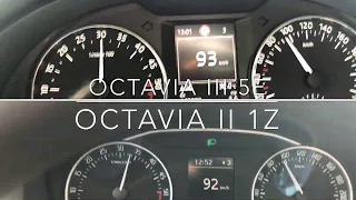 Skoda Octavia III 5E 1.6 TDI Greenline (110 hp) vs Skoda Octavia II 1Z 1.6 TDI (105 hp) 0-100 km/h