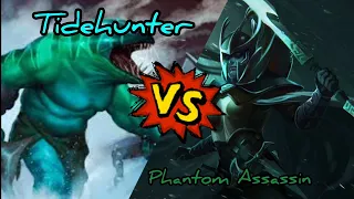 Tidehunter vs Phantom Assassin, 1x1 fight, subscribe for more, #dota2