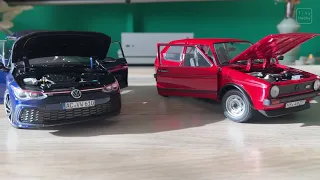 Ultra realistic Volkswagen Golf 1 and 8 - Miniature cars