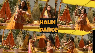 💛 Haldi dance at Nachdene sare, Chaudhary and Chogada thara 💛 #haldi #viral💛#yellow
