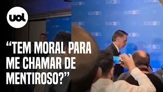 Bolsonaro abandona entrevista coletiva na Globo após repórter acusar mentira: ‘Você tem moral?’