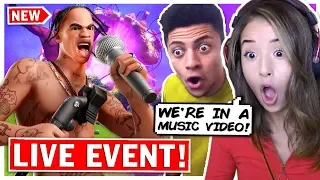 FORTNITE TRAVIS SCOTT EVENT REACTION ft. TSM Myth - Pokimane