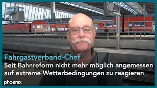 Probleme bei der Bahn: Fahrgastverband-Chef Neuß zu Extremwetter-Reaktionen & Streiks | 04.12.23